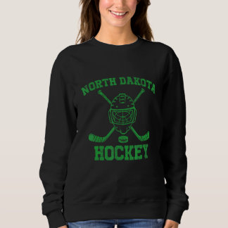 North Dakota Hockey Retro Ice Hockey Player Sport スウェットシャツ