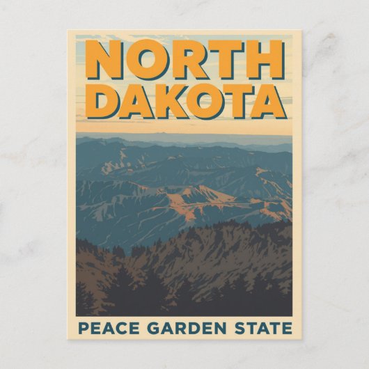 North Dakota Mountain View ポストカード (正面)