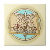 North Dakota Nurse Caduceus Tile タイル (正面)