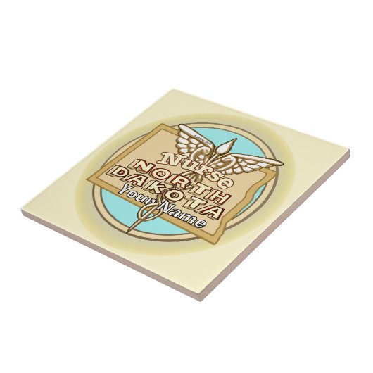 North Dakota Nurse Caduceus Tile タイル (側面)