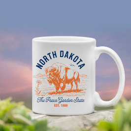 North Dakota The Peace Garden State Bison コーヒーマグカップ