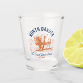 North Dakota The Peace Garden State Bison ショットグラス (正面)