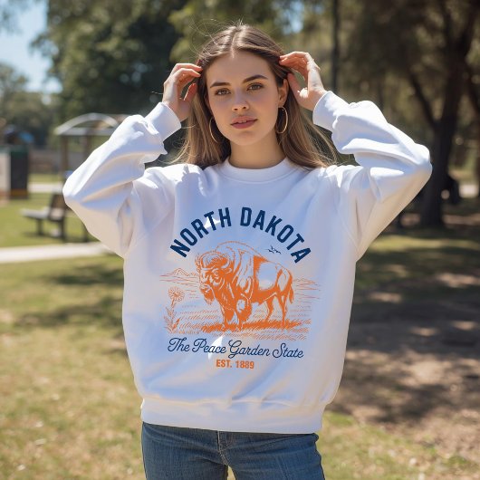 North Dakota The Peace Garden State Bison  スウェットシャツ
