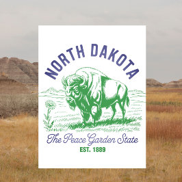 North Dakota The Peace Garden State Est. 1889 ポストカード