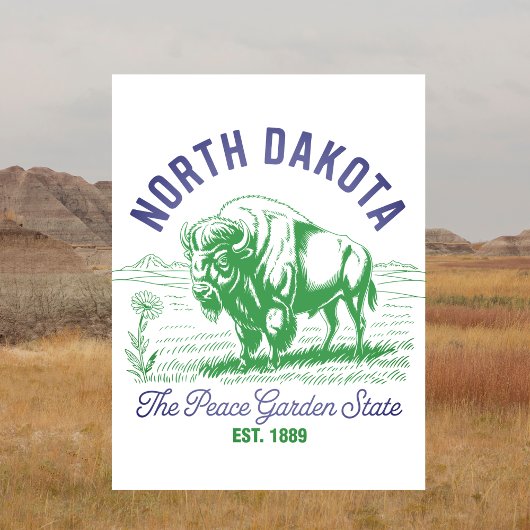 North Dakota The Peace Garden State Est. 1889 ポストカード