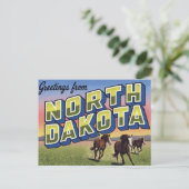 North Dakota Wild Horses Prairie ポストカード (スタンド正面)