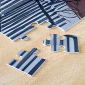 North End Winter Boston Watercolor Painting ジグソーパズル (側面)