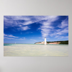 North Frankfort Pier Light house, Frankfort, MI ポスター