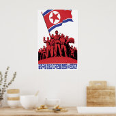North Korea Propaganda Poster Let us firmly ポスター (キッチン)