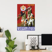 North Korea Propaganda Poster Let's become a ポスター (ホームオフィス)