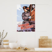 North Korea Propaganda Poster Let's continue to ポスター (キッチン)