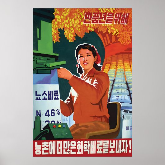North Korea Propaganda Poster Let's finish the ポスター (正面)