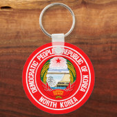 North Korea Round Emblem キーホルダー (正面)