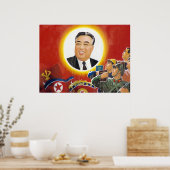 North Korean Kim il Sung Propaganda Poster ポスター (キッチン)