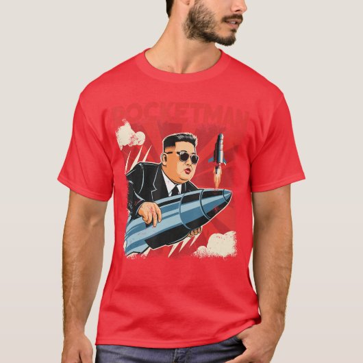 North Korean Leader Kim Jong Un Rocketman Funny bo Tシャツ (正面)