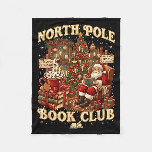 North Le Book Club Cozy Christmas Reading Gift  フリースブランケット (正面)