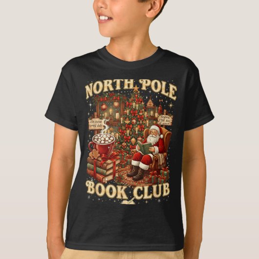 North Le Book Club Cozy Christmas Reading Gift Tシャツ (正面)