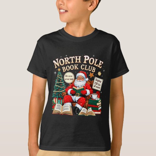 North Le Book Club Cozy Christmas Reading Gift Tシャツ (正面)
