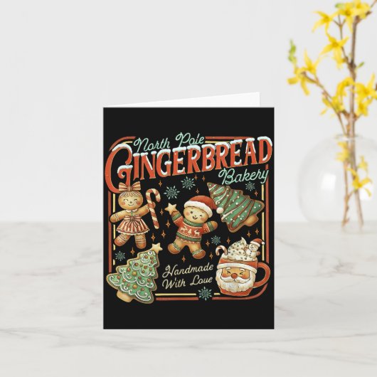 North Le Gingerbread Bakery Christmas  カード (黄色い花)