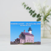 North Light House、Block Island、RIポストカード ポストカード (スタンド正面)