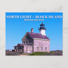 North Light House、Block Island、RIポストカード ポストカード