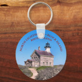 North Light house, Block Island RI Keychain キーホルダー (正面)