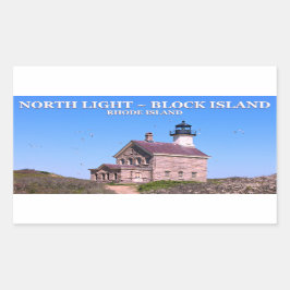 North Light house, Block Island RI Stickers 長方形シール