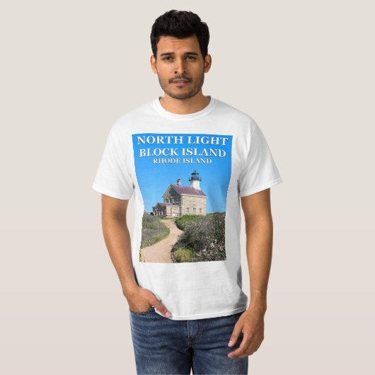 North Light house, Block Island RI Tシャツ (正面フル)