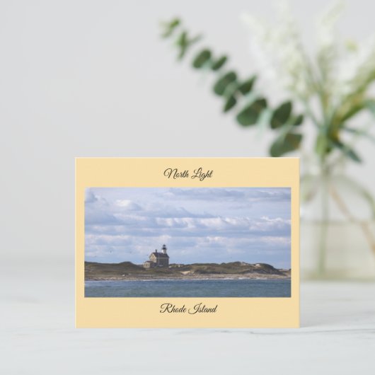 North Light Lighthouse Rhode Island Postcard ポストカード (スタンド正面)