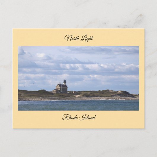 North Light Lighthouse Rhode Island Postcard ポストカード (正面)