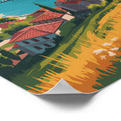 North Macedonia Skyline Illustration Travel Art ポスター (角)