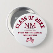 North Montcoテクニカルキャリアセンターのボタンロゴ 缶バッジ (正面&裏面)