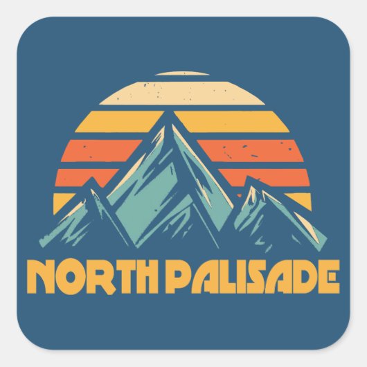 North Palisade California Retro Turquoise スクエアシール (正面)