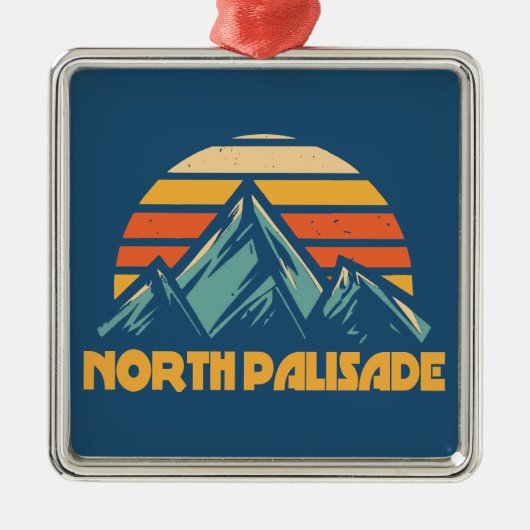 North Palisade California Retro Turquoise メタルオーナメント (正面)