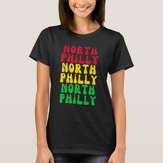 North Philly Neighborhood City Brotherly Love Phil Tシャツ (正面)