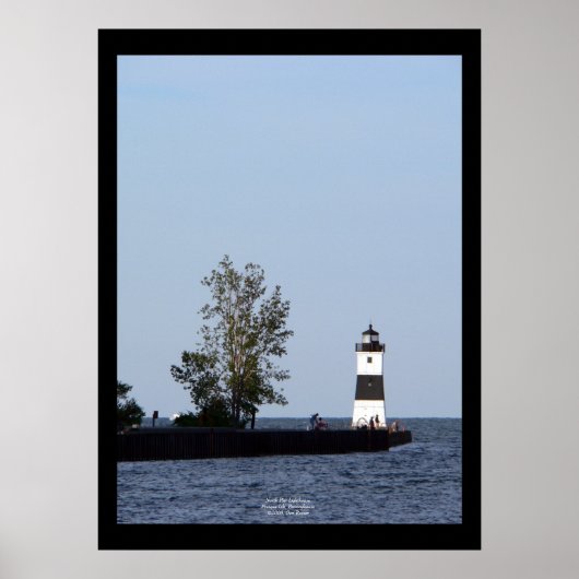 North Pier Light house, Presque Isle, PA Poster ポスター (正面)