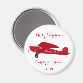 North Pole Airplane Christmas Magnet マグネット (正面/裏面)