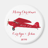 North Pole Airplane Christmas Magnet マグネット (正面)