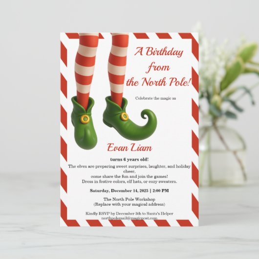 North Pole Birthday Magic | Enchanted Elf 招待状 (スタンド正面)