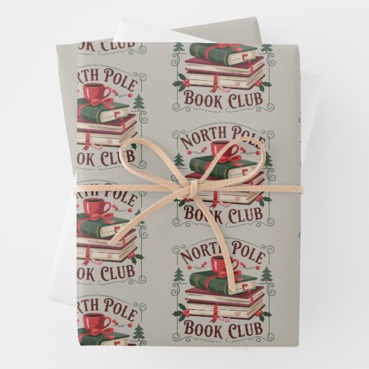 North Pole Book Club Librarian Bookish Reading ラッピングペーパーシート (インサイチュ)