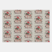 North Pole Book Club Librarian Bookish Reading ラッピングペーパーシート (正面)