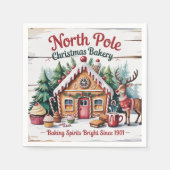 North Pole Christmas Bakery スタンダードカクテルナプキン (正面)