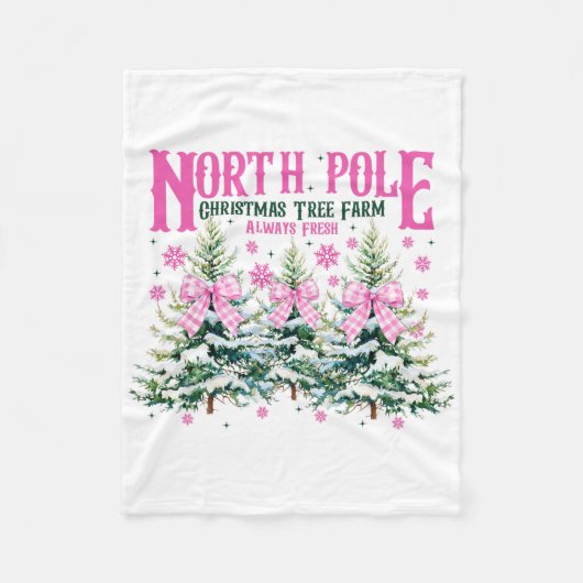North-pole Christmas Tree Always Fresh Coquette Bo フリースブランケット (正面)