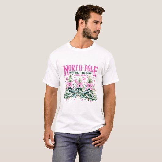 North-pole Christmas Tree Always Fresh Coquette Bo Tシャツ (正面フル)