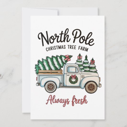 North Pole Christmas Tree Farm Always Fresh Truck シーズンカード (正面)