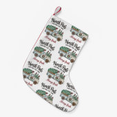 North Pole Christmas Tree Farm Always Fresh Truck スモールクリスマスストッキング (正面 (吊り時))
