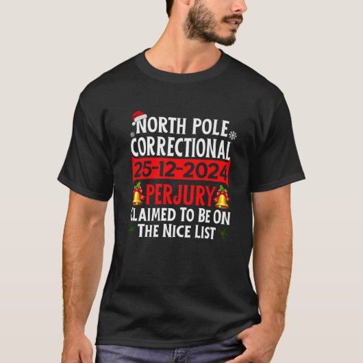 North Pole Correctional Perjury 2024 Matching Fami Tシャツ (正面)