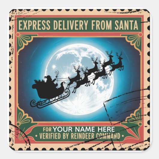 North Pole Delivery Stamp スクエアシール (正面)