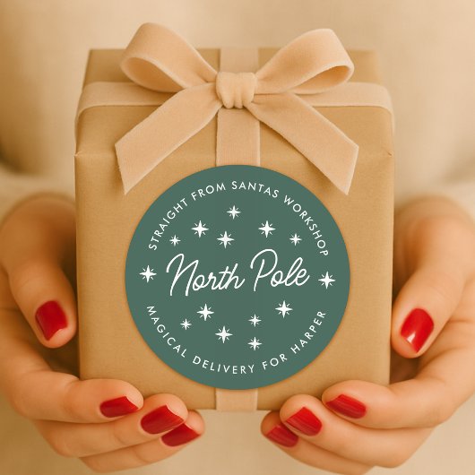 North Pole Delivery Sticker | Christmas Gift Seal ラウンドシール