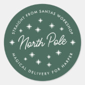 North Pole Delivery Sticker | Christmas Gift Seal ラウンドシール (正面)